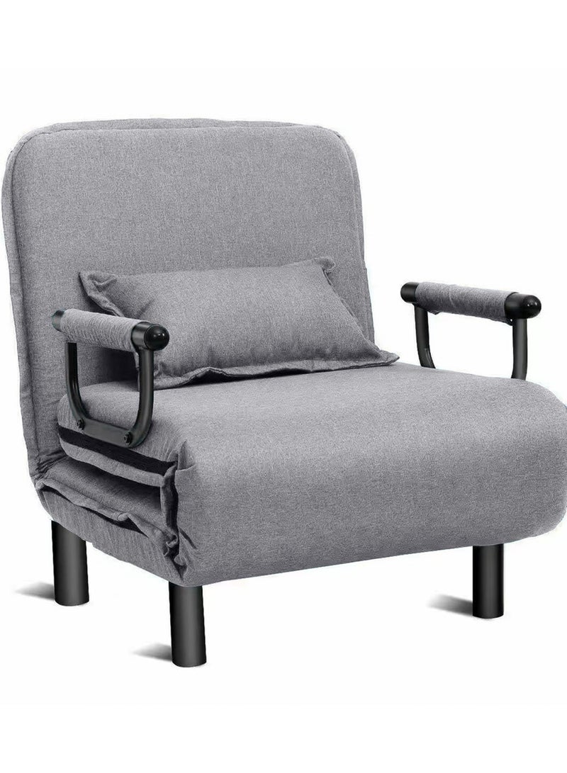 HOCC 5 in 1 Foldable Sofa Bed - Convertible Chair Cough Recliner Lounge Bed Grey - Image 4